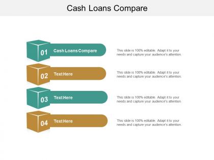 Cash loans compare ppt powerpoint presentation layouts images cpb