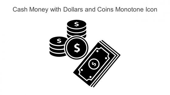 Cash Money With Dollars And Coins Monotone Icon In Powerpoint Pptx Png And Editable Eps Format