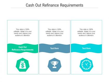 Cash out refinance requirements ppt powerpoint presentation ideas tips cpb