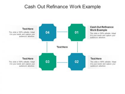 Cash out refinance work example ppt powerpoint presentation layouts gallery cpb