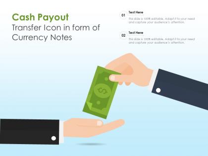 Cash payout transfer icon in form of currency notes
