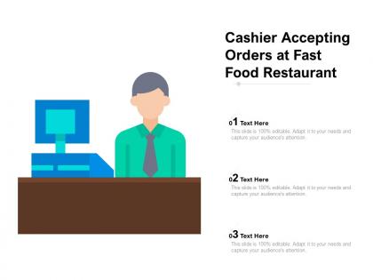 Cashier accepting orders at fast food restaurant