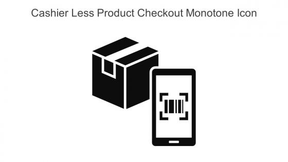 Cashier Less Product Checkout Monotone Icon In Powerpoint Pptx Png And Editable Eps Format