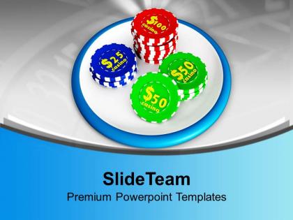 Casino chips on white background powerpoint templates ppt themes and graphics 0313