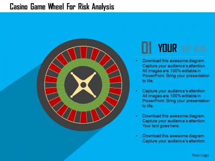 Casino game wheel for risk analysis flat powerpoint design