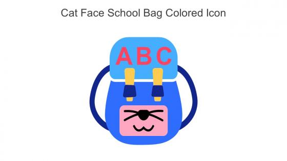 Cat Face School Bag Colored Icon In Powerpoint Pptx Png And Editable Eps Format