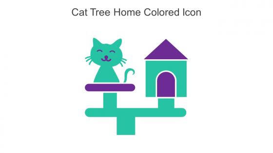 Cat Tree Home Colored Icon In Powerpoint Pptx Png And Editable Eps Format