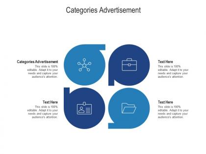 Categories advertisement ppt powerpoint presentation show graphics download cpb