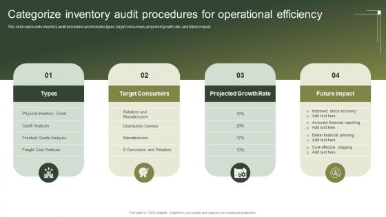 Categorize Inventory Audit Procedures For Operational Efficiency