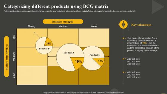 Categorizing Different Products Matrix Establishing And Offering Product Portfolios