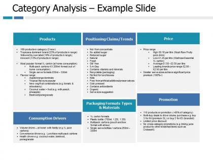 Category analysis example products ppt portfolio slide portrait