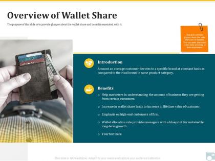 Category share overview of wallet share certain customers ppt gallery