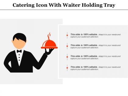 Catering icon with waiter holding tray
