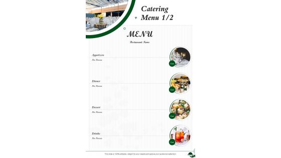 Catering Menu Catering Proposal Template One Pager Sample Example Document