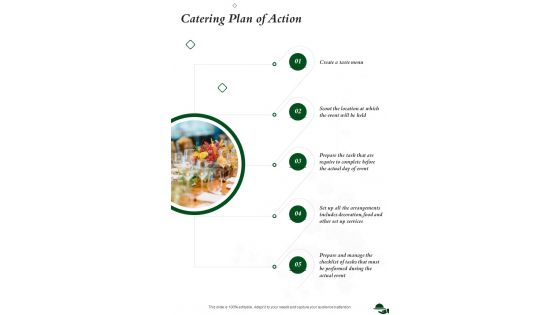Catering Plan Of Action One Pager Sample Example Document