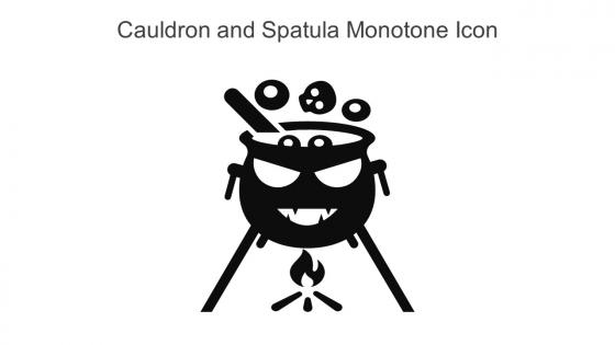 Cauldron And Spatula Monotone Icon In Powerpoint Pptx Png And Editable Eps Format