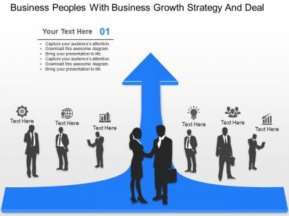 Cb business peoples with business growth strategy and deal powerpoint template