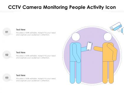Cctv camera monitoring people activity icon