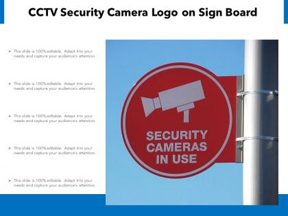 Cctv security camera logo on sign board
