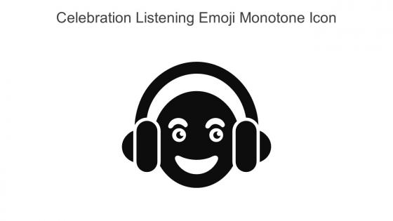 Celebration Listening Emoji Monotone Icon In Powerpoint Pptx Png And Editable Eps Format
