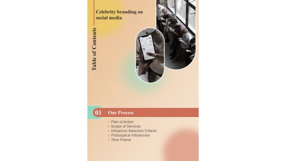 Celebrity Branding On Social Media Table Of Contents One Pager Sample Example Document