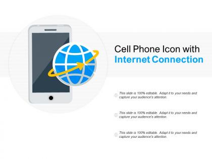 Cell phone icon with internet connection