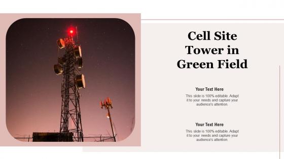 Cell site tower in green field
