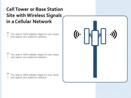 Cell tower or base station site with wireless signals in a cellular network