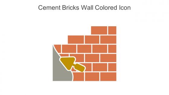 Cement Bricks Wall Colored Icon In Powerpoint Pptx Png And Editable Eps Format