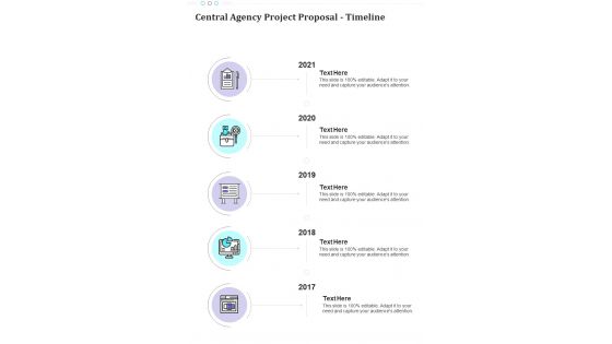 Central Agency Project Proposal Timeline One Pager Sample Example Document