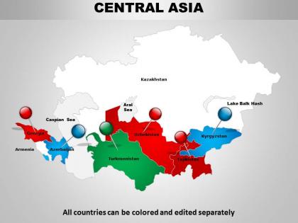 Central asia continents powerpoint map 1114