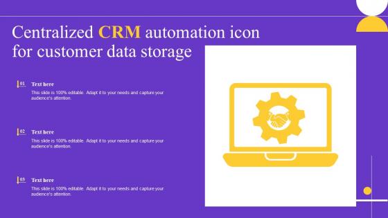 Centralized CRM Automation Icon For Customer Data Storage