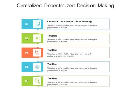 Centralized decentralized decision making ppt powerpoint presentation model guidelines cpb