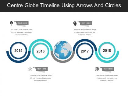 Centre globe timeline using arrows and circles