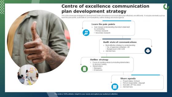 Centre Of Excellence Communication Plan Development Strategy
