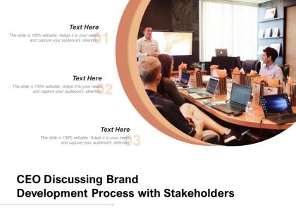 Ceo discussing brand development process with stakeholders