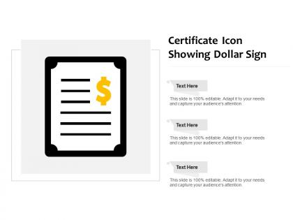 Certificate icon showing dollar sign