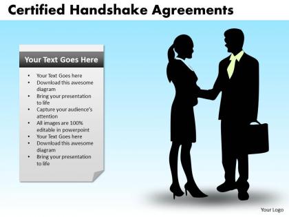 Certified handshake agreements powerpoint slides and ppt templates db