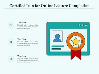 Certified icon for online lecture completion