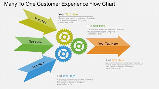 Cf many to one customer experience flow chart flat powerpoint design