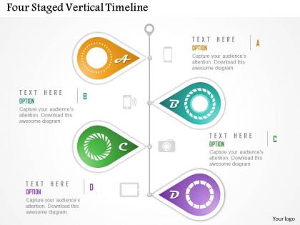 Cg four staged vertical timeline powerpoint template