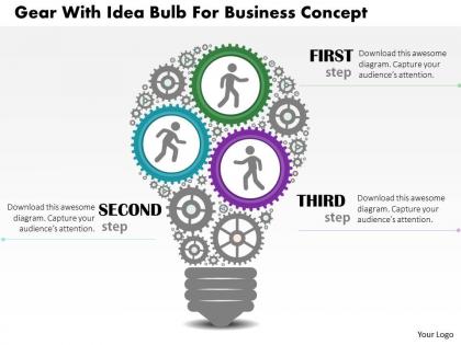 Ch gear with idea bulb for modern business concept powerpoint template
