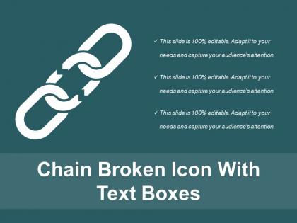 Chain broken icon with text boxes