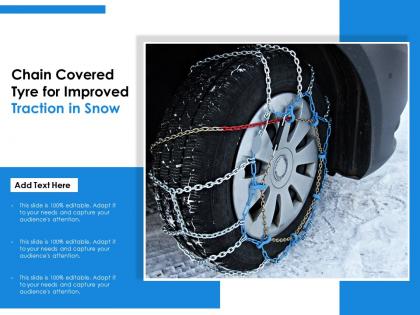 Chain covered tyre for improved traction in snow