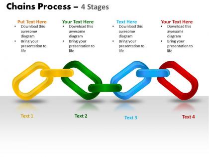 Chains process 4 stages powerpoint slides and ppt templates 0412