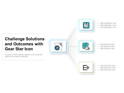 Challenge solutions and outcomes with gear star icon