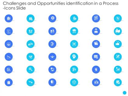 Challenges and opportunities identification in a process icons slide ppt themes