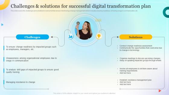 Challenges And Solutions For Successful Digital Change Management Process For Successful