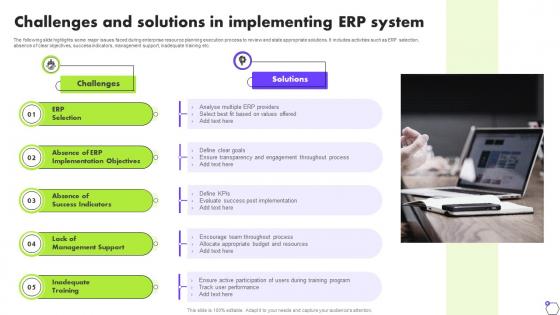 Challenges And Solutions In Implementing ERP System Deploying ERP Software System Solutions