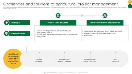 Challenges And Solutions Of Agricultural Project Management
